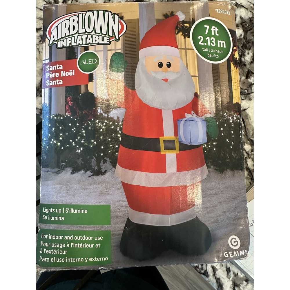 Gemmy 7ft Santa Claus Christmas Holiday Airblown Inflatable LED Lighted 1292372